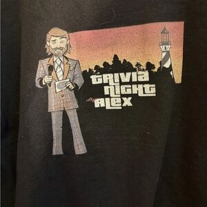 Hanes Black Graphic Tee with Trivia Design